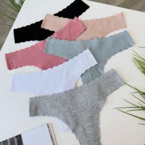 Набір бавовняних безшовних стрінгів (6 шт)#151