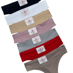 Набір бавовняних стрінгів в рубчик на більші об'єми (3 шт) #309