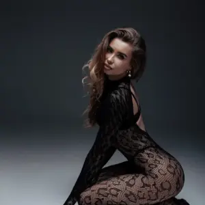 Леопардовий бодістокінг з відкритою спинкою #342